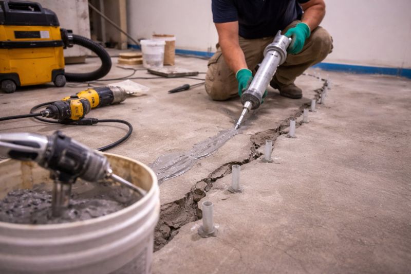 Cracked Basement Floor Repair in Loudoun County, VA