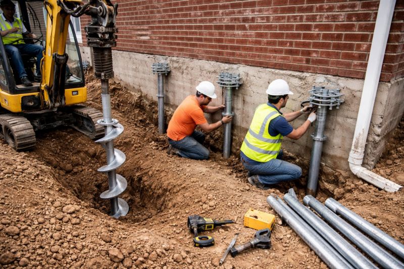 Helical Piers Installation in Loudoun County, VA