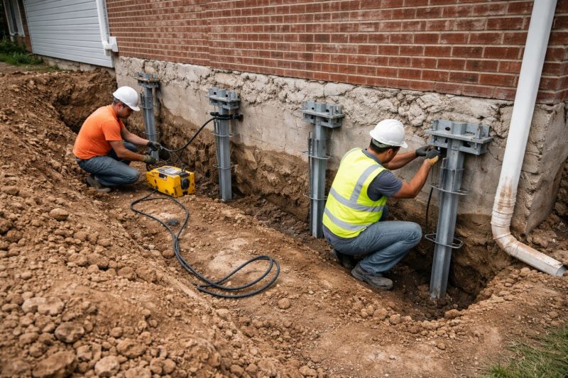 Helical Piers Installation in Loudoun County, VA