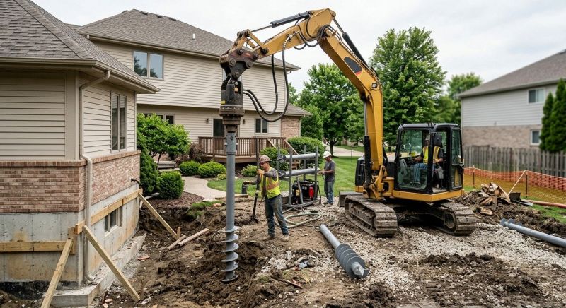 Helical Pile Installation in Loudoun County, VA